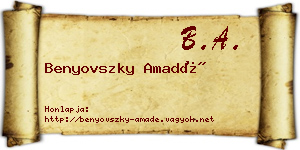 Benyovszky Amadé névjegykártya